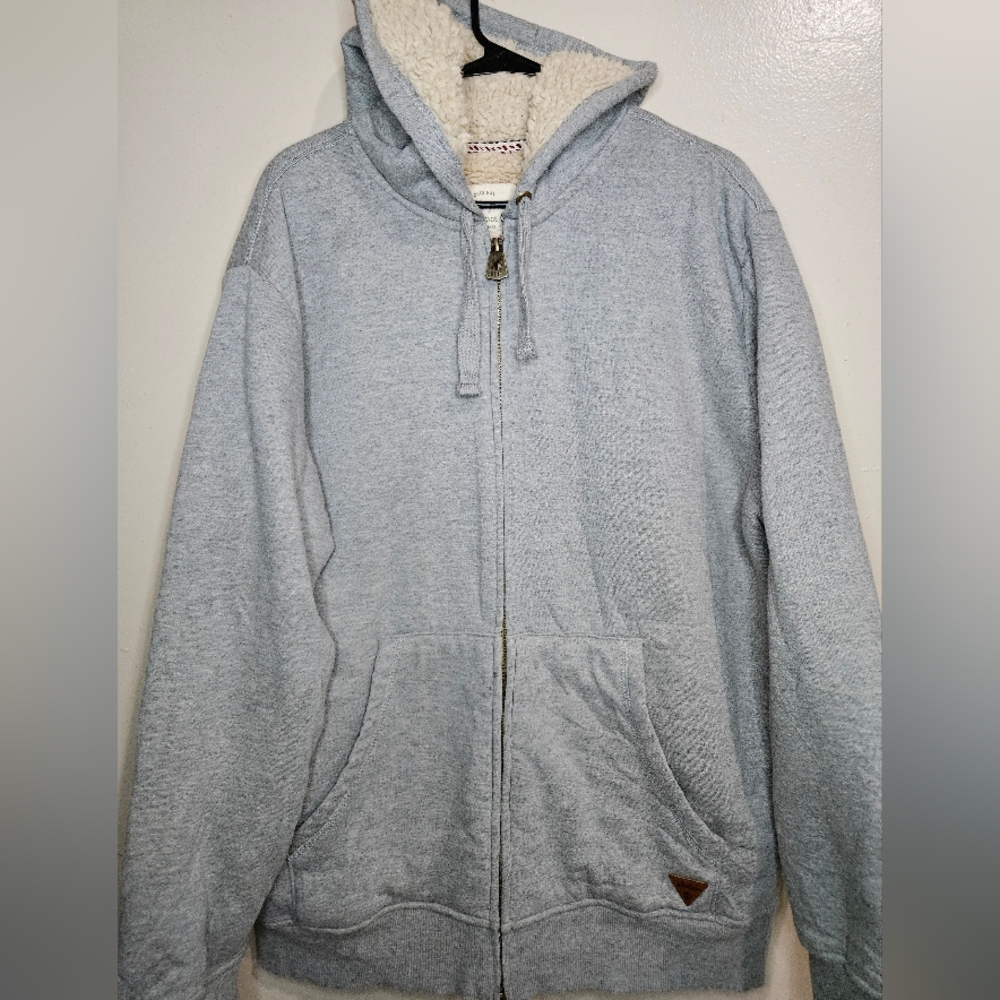 Weatherproof Vintage Sherpa Lined Zip Hoodie Jacket Gray XXL
